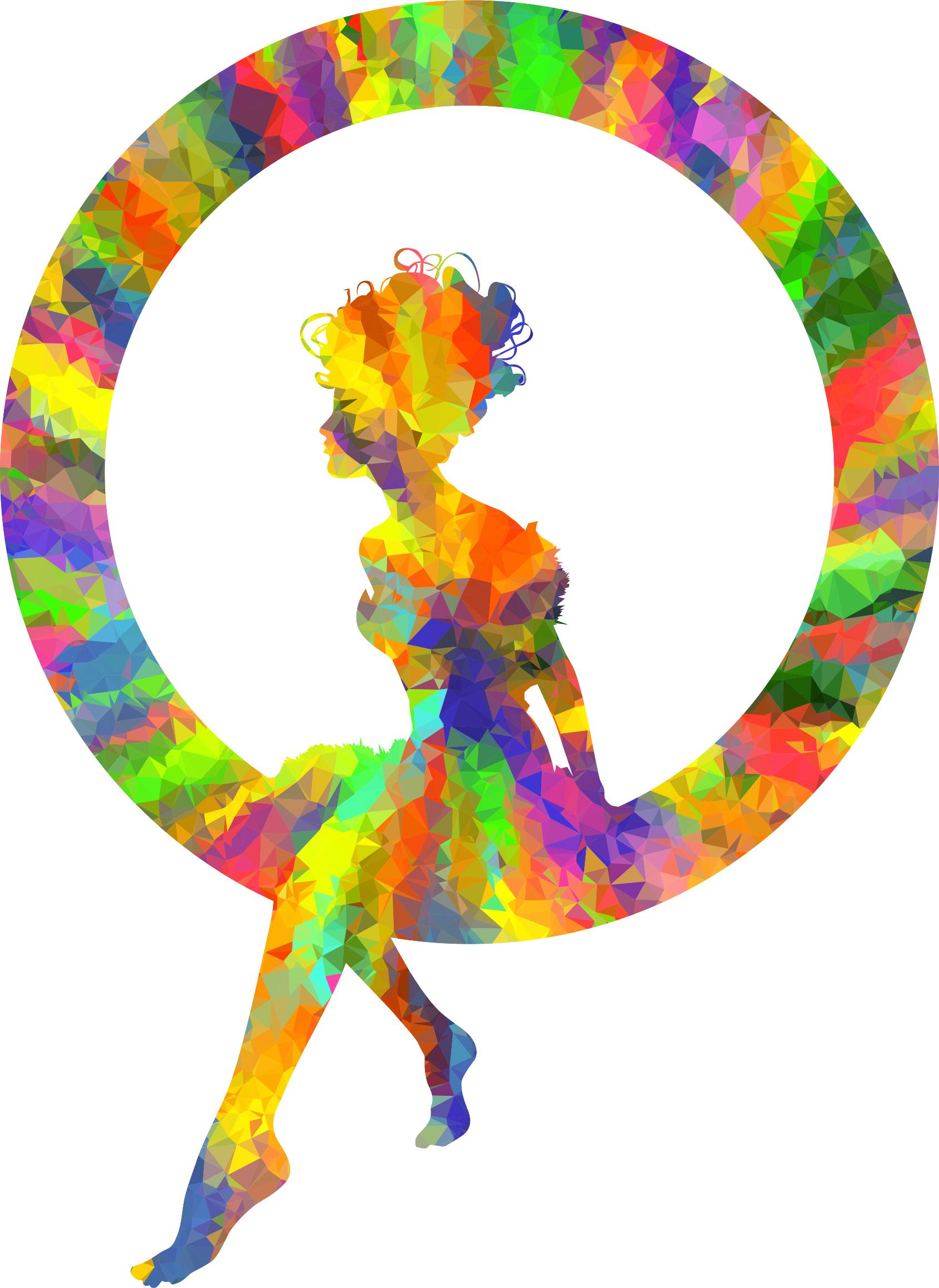 1686x2312 Low Poly Splash Of Color Fairy Sitting In A Circle Silhouette