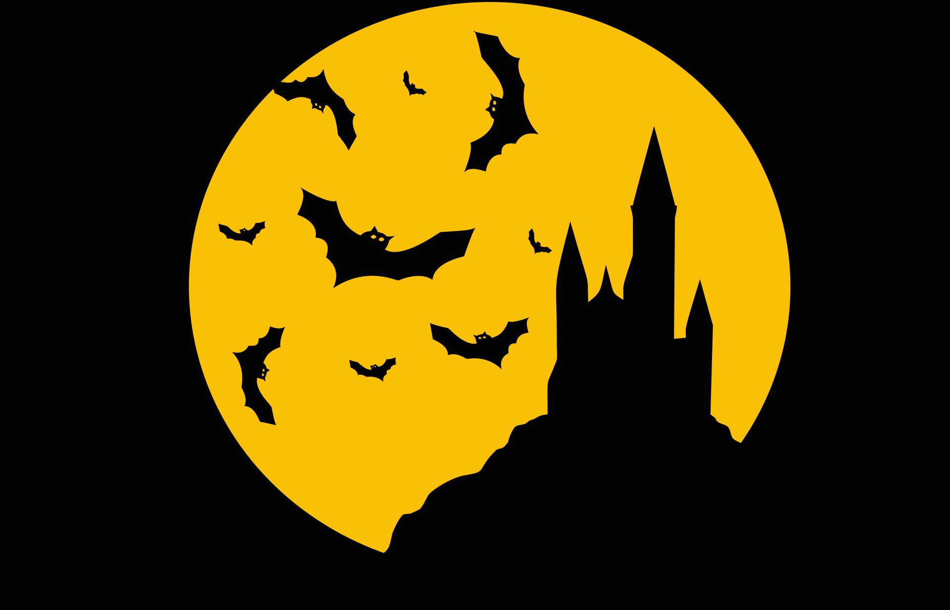1920x1234 Castle Bats Silhouette Clipart