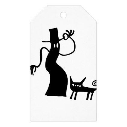 422x422 Halloween Spooky Ghost Black Cat Silhouette Gift Tags