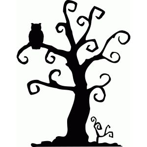 300x300 Halloween Spooky Tree Silhouette Photo Album. Scary Trees Drawing