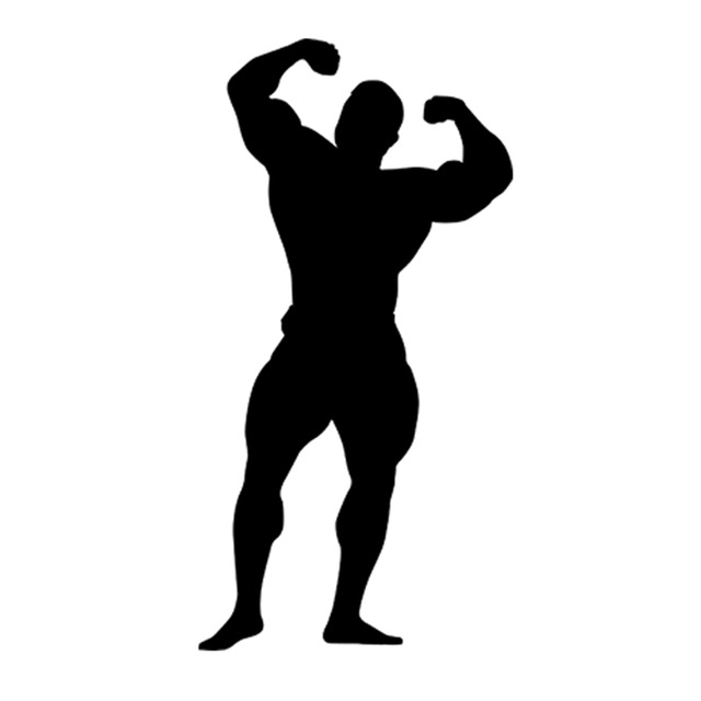 640x640 Gym Bodybuilder Sport Silhouette Funny Car Style Car Bumper