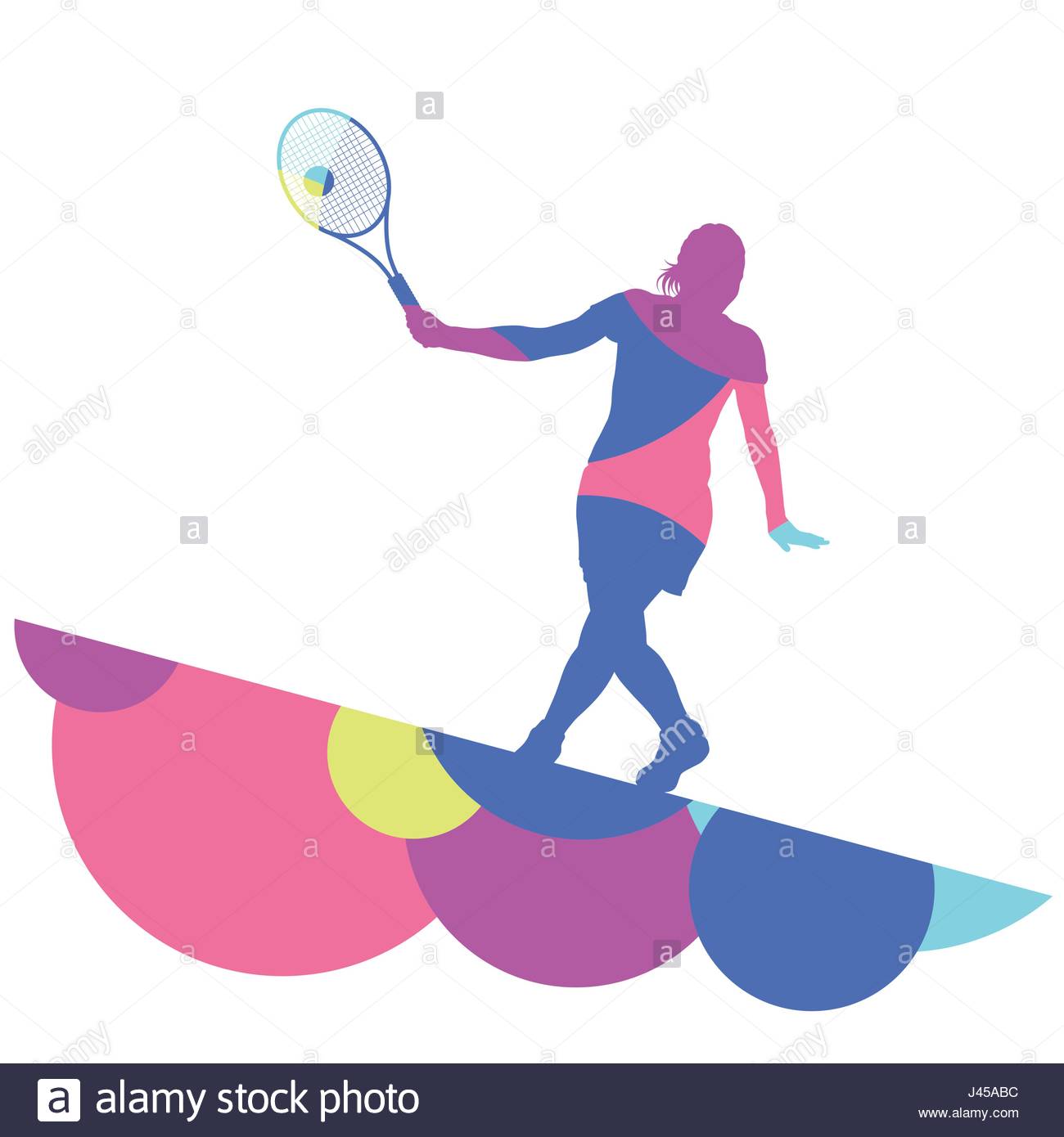 1300x1390 Girl Tennis Player Active Sport Silhouette Abstract Mosaic