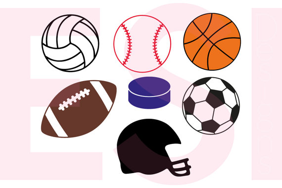 570x380 Sports Svg Files. Baseball, Football, Soccer, Basketball