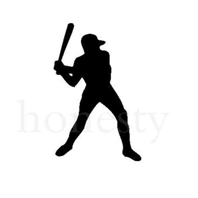 640x640 Baseball Sports Player Silhouette Car Sticker Laptop Truck Home