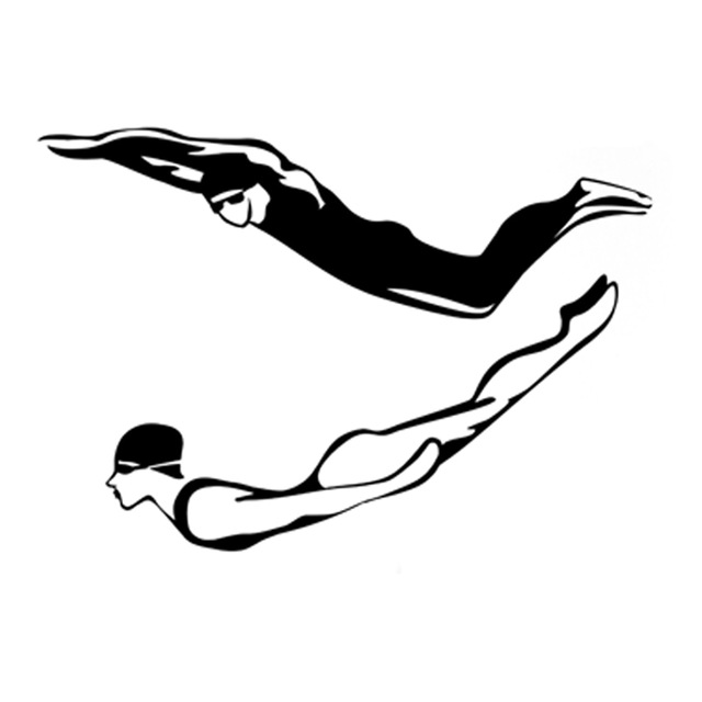 640x640 15.4cm10.6cm Interesting Swimming Pool Water Sports Vinyl Car