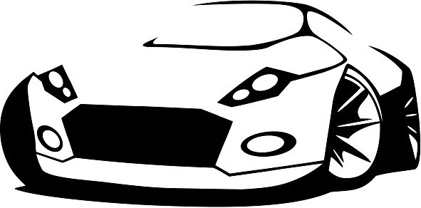 591x292 Vector Silhouette Sports Car Premium Clipart