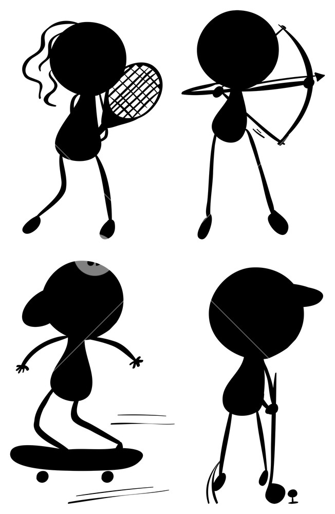 652x1000 Illustration Of The Silhouettes Of People Playing Sports On