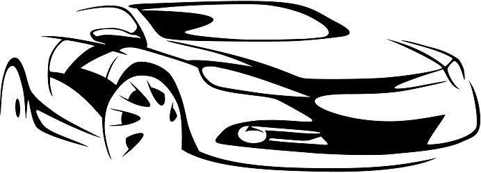 692x249 Sports Car Silhouette Premium Clipart