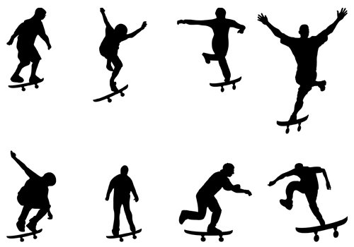 500x350 Skateboard Silhouette Clipart