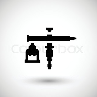 320x320 Spray Gun. Isolated On Blue Background. Vector Silhouettes Stock