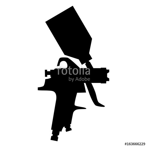 500x500 Paint Spray Gun Silhouette Stock Image And Royalty Free Vector