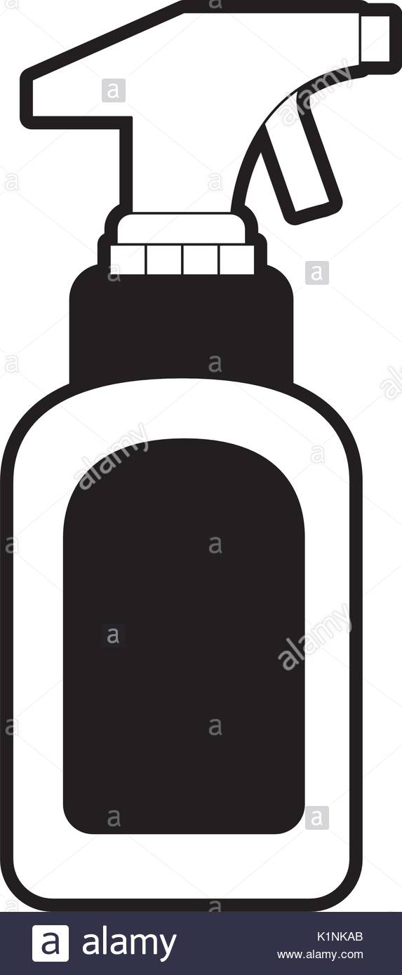 573x1390 Black Sections Silhouette Of Spray Cleaner Bottle Stock Vector Art