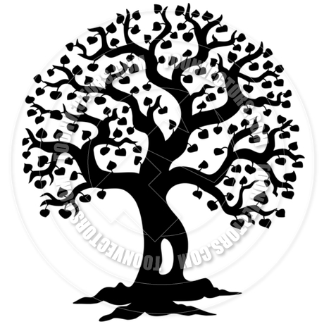 460x460 Cartoon Spring Tree Silhouette By Clairev Toon Vectors Eps