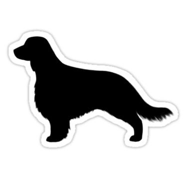 375x360 Welsh Springer Spaniel Dog Silhouette(S) Long Tail' Sticker By