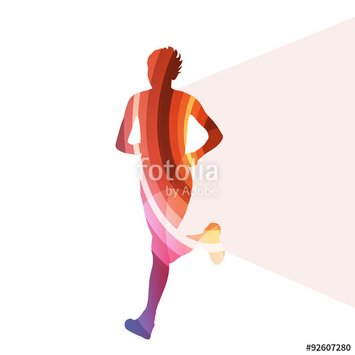 500x500 Woman Runner Sprinter Silhouette Illustration Vector Background