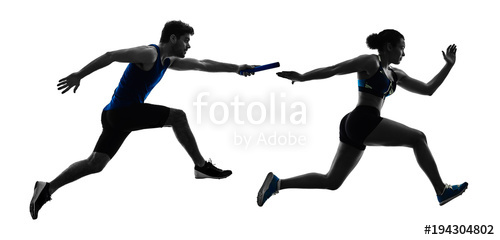 500x240 Athletics Relay Runners Sprinters Running Runners In Silhouette