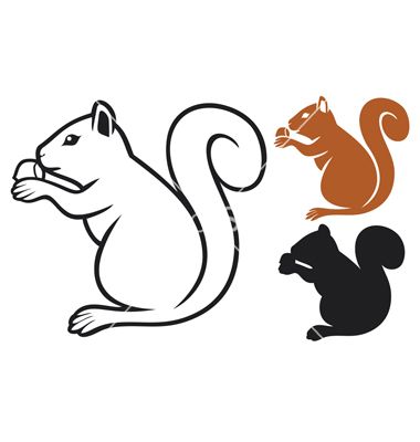 380x400 Squirrel With Hazelnut Vector Art