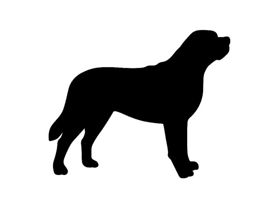 570x428 Saint Bernard Dog Breed Silhouette Custom Die Cut Vinyl Decal