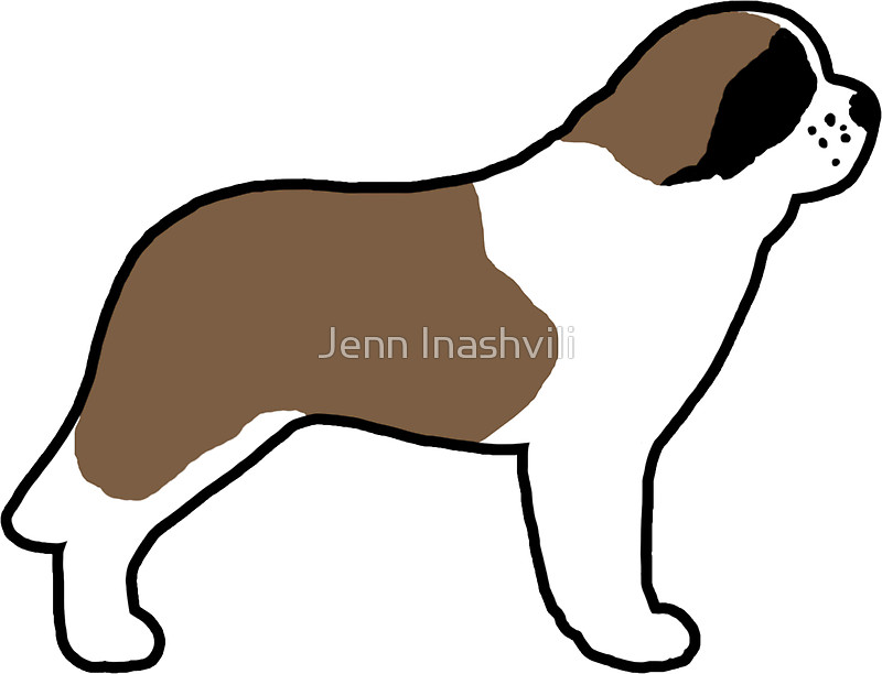 800x612 Saint Bernard Silhouette(S) Stickers By Jenn Inashvili Redbubble