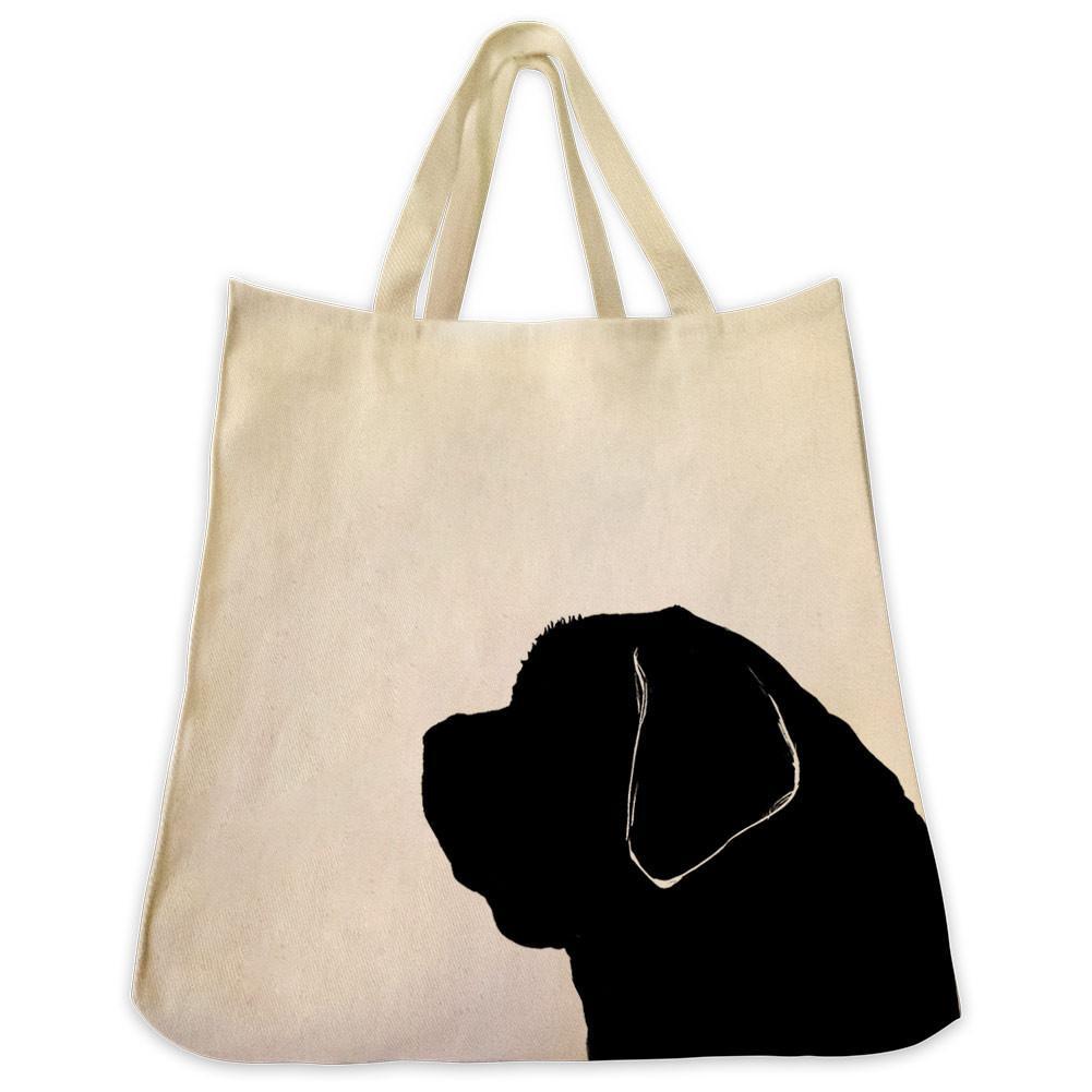 1001x1001 St. Bernard Silhouette Extra Large Reusable Cotton Canvas Tote Bag