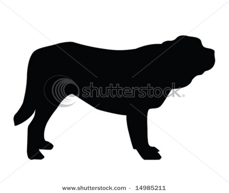450x380 Of A Silhouette Of An Adult Saint Bernard In A Vector Clip Art