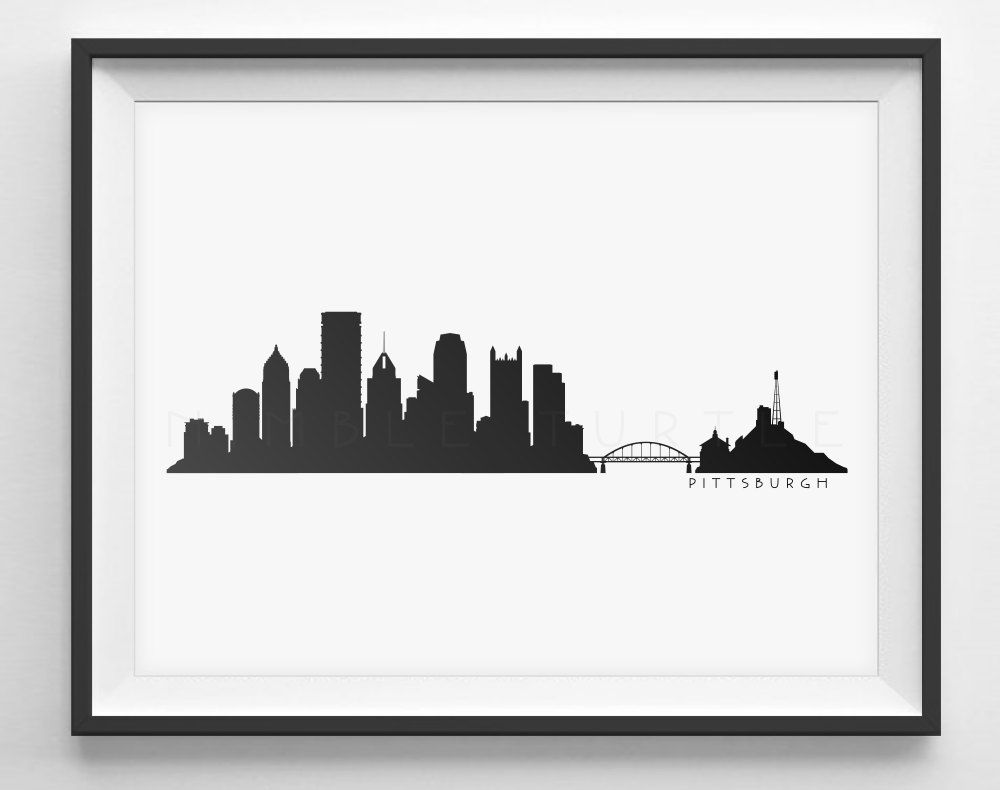 1000x790 Pittsburgh Skyline Silhouette