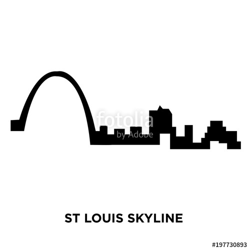 500x500 St Louis Skyline Silhouette On White Background, Vector