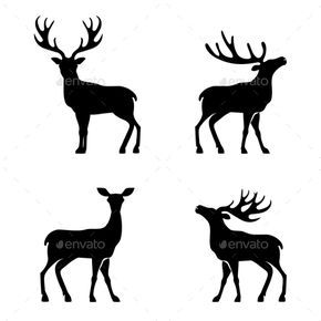 290x290 Deer Silhouette Collection Silhouettes