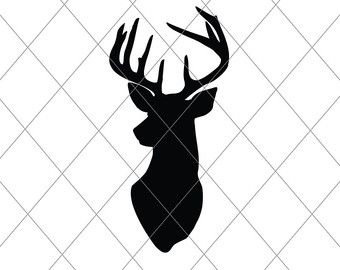 340x270 Stag Silhouette, Svg, Cut File, Christmas Decor Svg, Vector File