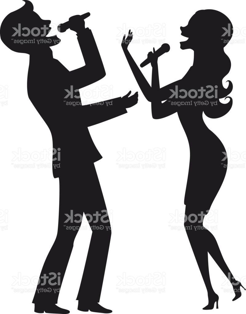 800x1024 Top 10 Elegant Couple Singing Karaoke On Stage Silhouette Vector