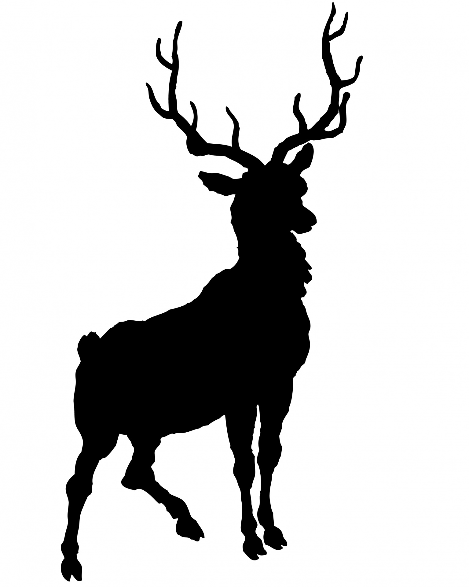 1535x1920 Deer, Stage Silhouette Clipart Free Stock Photo