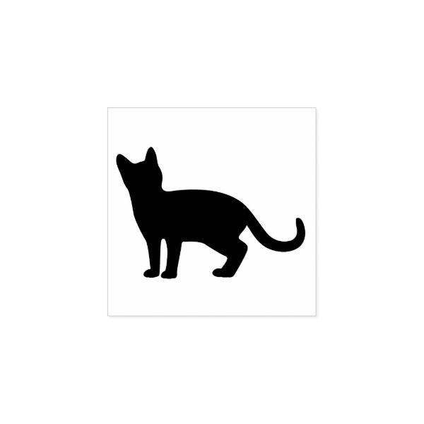 600x600 Standing Cat Silhouette Rubber Stamp Cat Silhouette And Cat