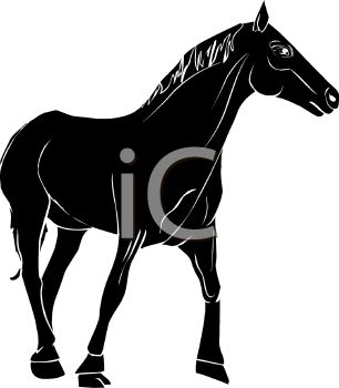 306x350 Picture Of A Silhouette Of A Horse Standing On A White Background
