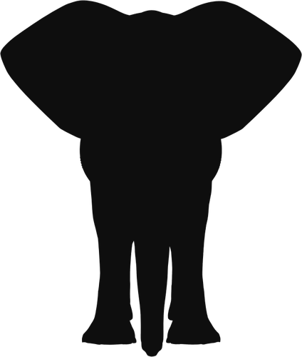 424x500 Standing Elephant Silhouette Public Domain Vectors