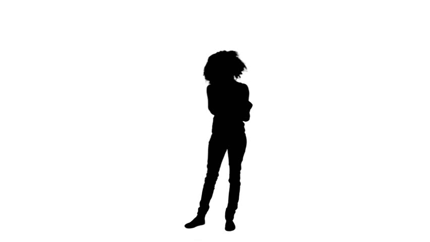 852x480 A Silhouette Of A Woman Talking On The Telephone Against A White