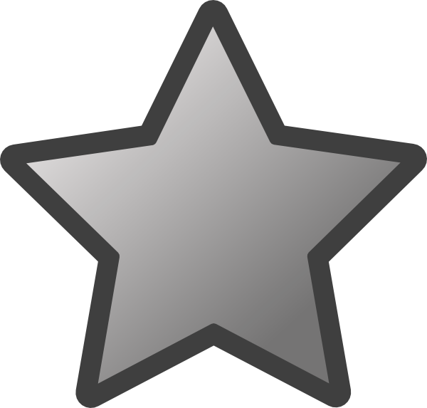 600x573 Outlined Star (Grey) Clip Art
