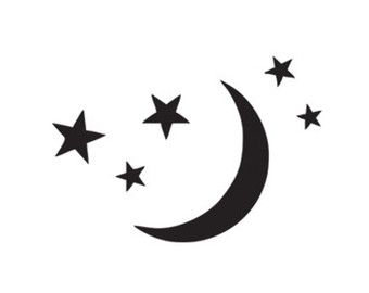 340x270 Moon And Stars Silhouette Stencil Svg Dxf File Instant Download