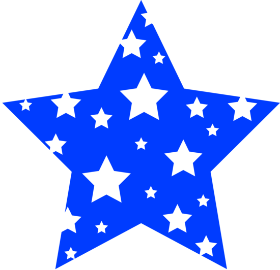 550x532 Blue Star Patterned With White Stars Silhouette