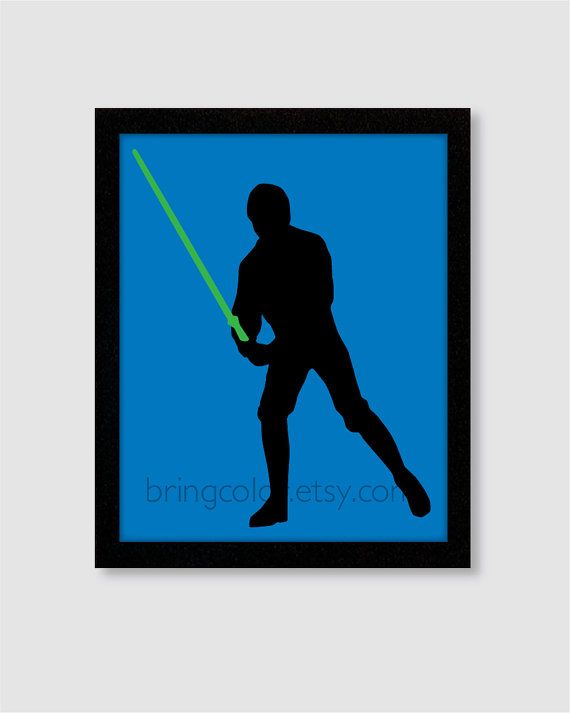 570x713 Star Wars Luke Skywalker Silhouette Wall Art Print 8x10 For Boys