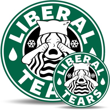 380x380 Liberal Tears Starbucks Parody Magnet + Sticker Set Hillary