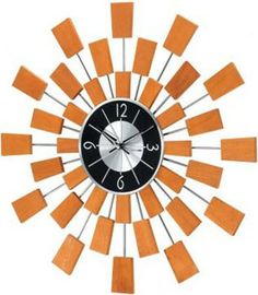 236x270 Wall Clock With A Metallic Face And Starburst Silhouette. Product
