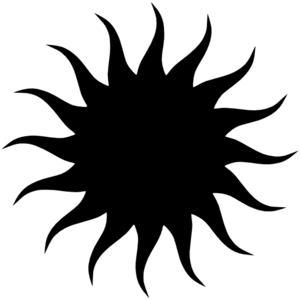 300x300 Sun Star Bw Clip Art