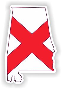 210x300 1x Sticker Alabama Silhouette State Decal Usa Map Flag Ebay