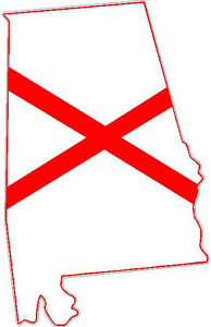 194x300 Alabama State Flag Vinyl Sticker Decal Al Outline Silhouette