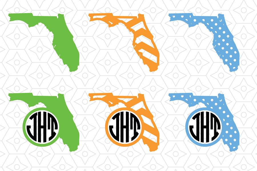900x600 State Of Florida Monogram Frame Decals, Design Bundles