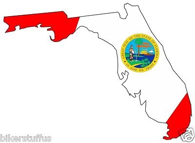 400x293 Florida Silhouette State Map Flag Bumper Sticker Laptop Sticker