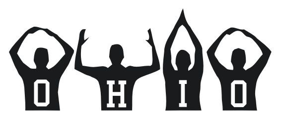 566x245 Ohio State O H I O Silhouette Decal! Choose Your Color And Size
