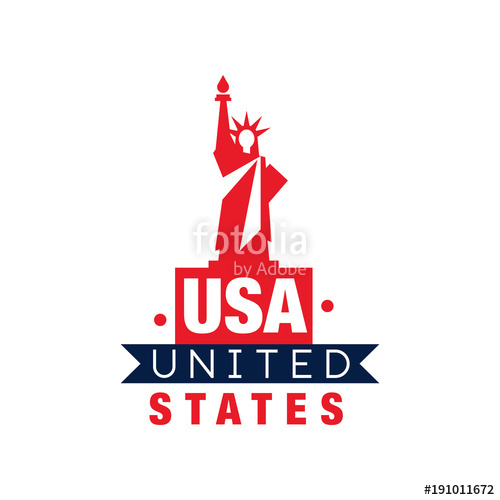 500x500 Monochrome Emblem With Statue Of Liberty Silhouette. United States