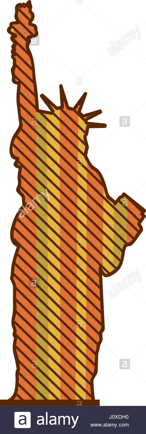 467x1390 Color Silhouette Of Statue Of Liberty With Background Striped