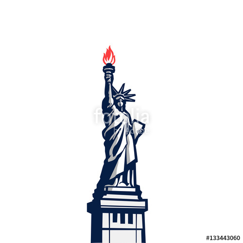 500x500 Liberty Statue Monument Vector Silhouette Full Body Usa New York